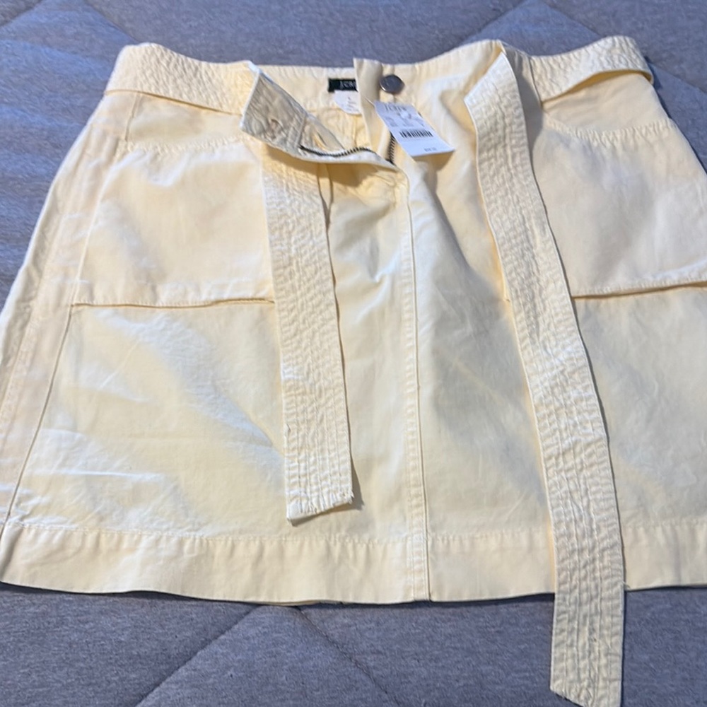 NWT J. Crew Yellow Button-Front Skirt SZ 6